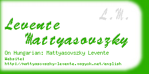 levente mattyasovszky business card